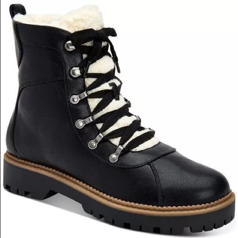 Style & Co. Womens Maariah Faux Suede Lace Up Ankle Boots